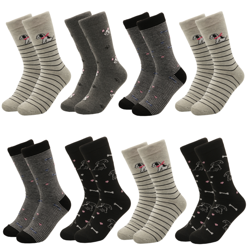 Pack 8 pares · Perros · Rayas